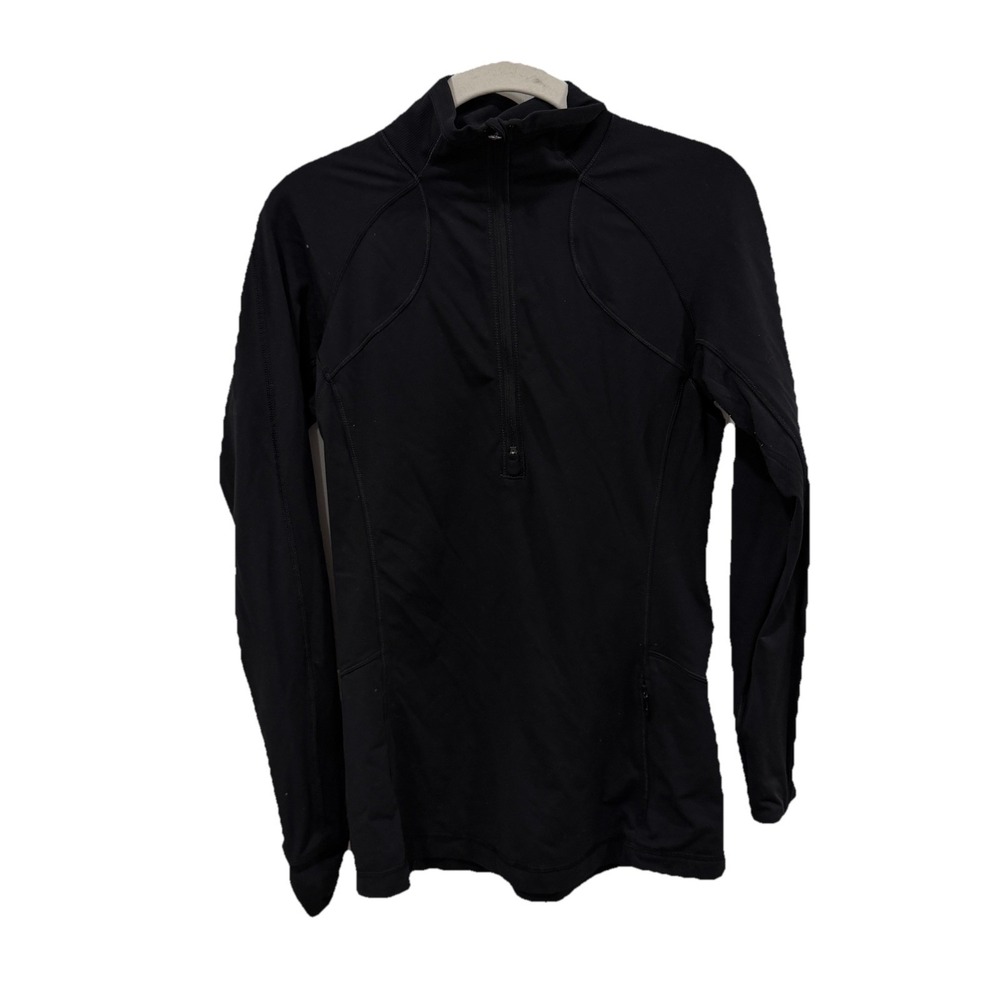 Lululemon Shirt Black 6 Women's Long Sleeve Pullover Half Zip Workout Gym Runnin